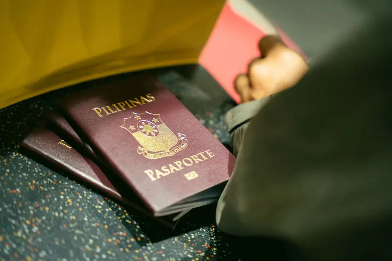 Philippine passports held at an airport