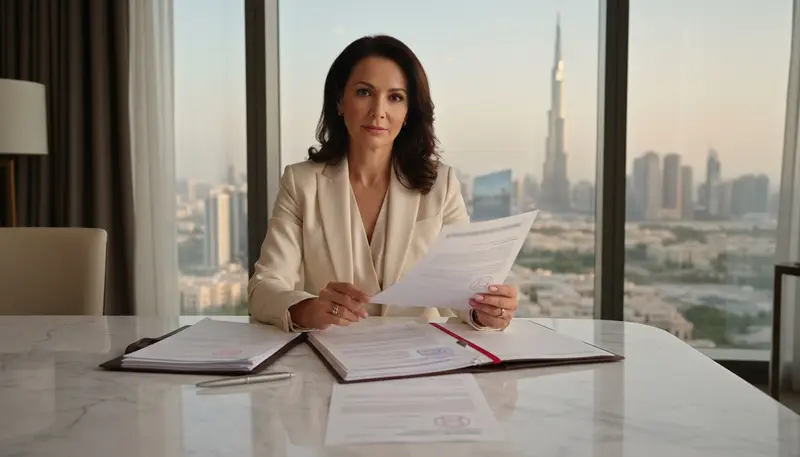Professional reviewing attested documents for a long-term residence application